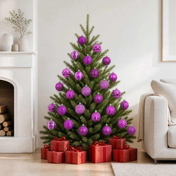 vidaXL Kerstballen set 36 st Lila 6 cm Polystyreen, Verzenden, Nieuw