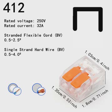 Universele Snelkoppeling Klemmen (250V/32A) - Oranje, 10-75, Verzenden, Nieuw