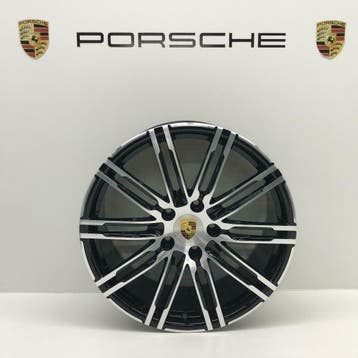 Porsche 9912/4 20inch Turbo III Unizwart/alu met banden, Ophalen, Gebruikt, Banden en Velgen, 305 mm