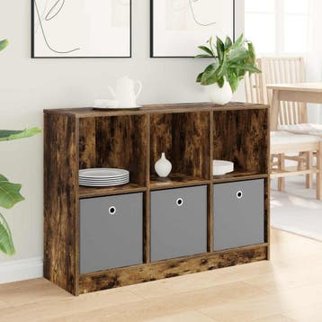 vidaXL Dressoir Gerookt eiken 102 x 32 x 73,5 cm, 100 tot 150 cm, Verzenden, Nieuw, 25 tot 50 cm