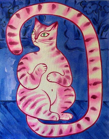 Niurka Moreno Leyva - Gato rosa en mundo azul NO Reserve