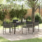 vidaXL Tuin eettafelset 5 pcs Grijs poly rattan, Tuin en Terras, Tuinsets en Loungesets, Verzenden, Nieuw, Rotan, 5 zitplaatsen