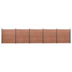 vidaXL Schuttingpaneelset 872x186 cm HKC bruin, Verzenden, Nieuw, Kunststof, 1 tot 2 meter