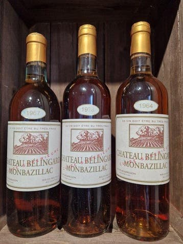 Chateau Belingard 1964, 1967, 1976 - Monbazillac Monbazillac, Verzamelen, Wijnen, Nieuw