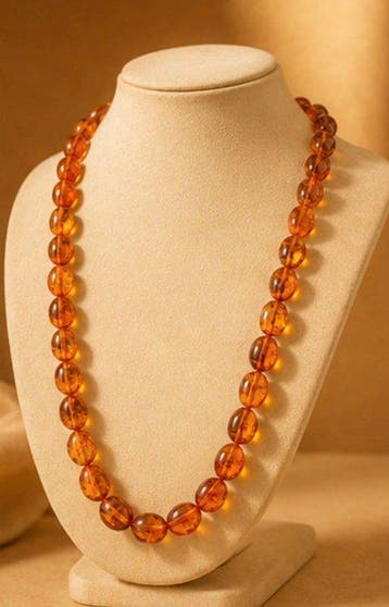 Ketting met kralen in Baltisch amber-stijl - Barnsteen