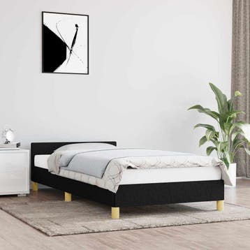 vidaXL Bedframe zonder matras 100x200 cm stof zwart, 100 cm, Eenpersoons, Verzenden, Zwart