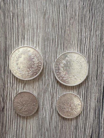 Frankrijk. Lot de 4 monnaies en argent, 1962/1967 (Zonder