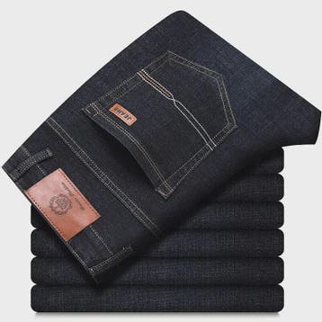 Heren Jeans | Zachte Denim Broek | Klassieke Pasvorm | Zwart, Verzenden, Nieuw