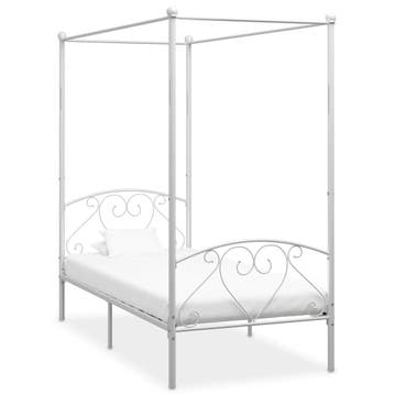vidaXL Hemelbedframe metaal wit 120x200 cm, Huis en Inrichting, Slaapkamer | Bedden, Verzenden, Wit, Nieuw, Twijfelaar