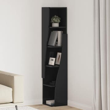 vidaXL Hoekkast 27,5x27x140cm Bewerkt hout Zwart, Huis en Inrichting, Kasten | Overige, Verzenden, Nieuw
