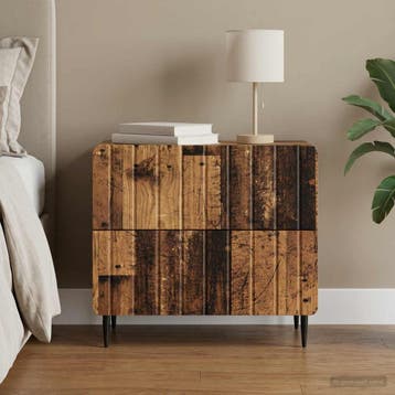 vidaXL Nachtkastje Oud hout 62 x 34,5 x 49,5 cm Bewerkt hout, Minder dan 45 cm, Verzenden, Nieuw, Minder dan 55 cm