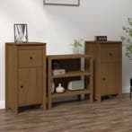 vidaXL Dressoirs 2 st 40x35x80 cm massief grenenhout, Huis en Inrichting, Kasten | Dressoirs, Minder dan 50 cm, Verzenden, Nieuw