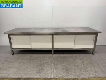 RVS Werkkast Kast 2 Schuifdeuren 240 x 70 x 65 cm Horeca, Ophalen of Verzenden, Gebruikt