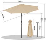 2dekans | Angel Living Balkonparasol - Halfrond - 265 x 132, Ophalen of Verzenden, Zo goed als nieuw