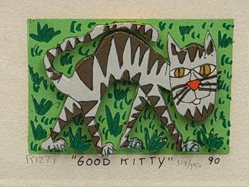 James Rizzi (1950-2011) - GOOD KITTY3D silkscreen