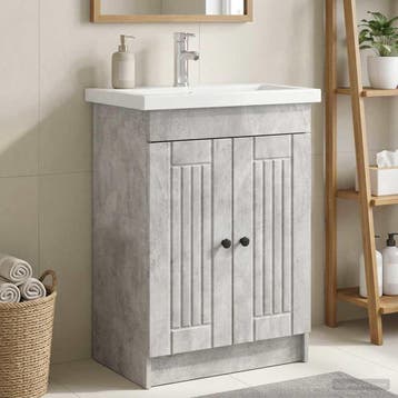 vidaXL Badkamer onder wastafel kast Betongrijs 56 x 37,5 x, Verzenden, Nieuw