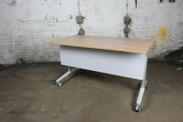 Klaptafel WINI nestbaar Havana kersenhout zilvergrijs alumin, Verzenden, Gebruikt