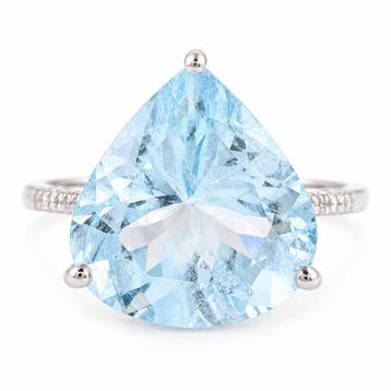 Zonder minimumprijs - Ring - 14 karaat Witgoud - 9.08ct. tw., Sieraden, Tassen en Uiterlijk, Nieuw