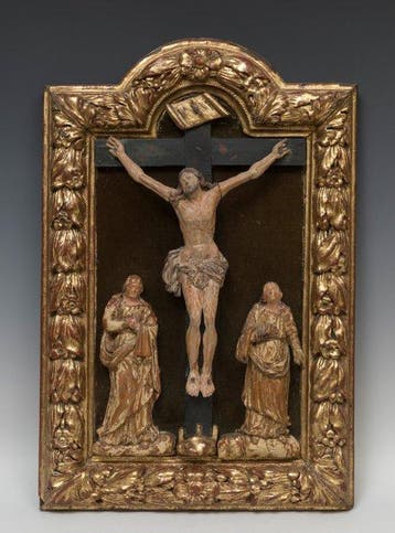 sculptuur, Cristo crucificado con la Virgen y San Juan en el