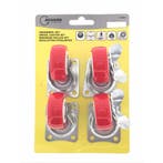 Benson Zwenkwielen set - geremd en ongeremd - 50 mm - roo..., Ophalen of Verzenden, Nieuw