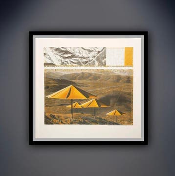Christo - “The Umbrellas (yellow) - Japan/USA 1991”. Met, Antiek en Kunst
