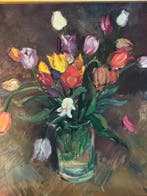 Marie Lotz (1877-1970) - Tulpenstrauss in Glasvase