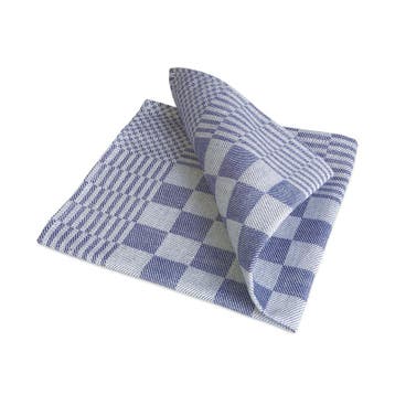 Servetten Blauw en Wit Geblokt 40x40cm 100% Katoen - Treb WS, Verzenden, Nieuw, Overige kleuren, Tafelkleed of Tafelzeil