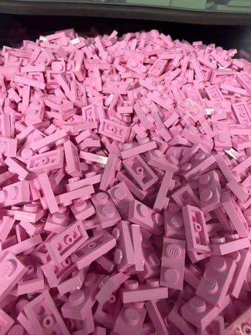 Lego Stenen - Lego 1x2 plates roze 250 stuks, Nieuw