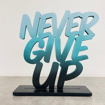 AIIROH - Wood Sculpture - Never Give Up