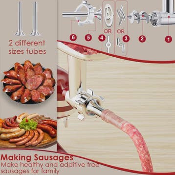Metal Food Grinder & Sausage Stuffer Opzetstuk voor KitchenA, Verzenden, Nieuw in verpakking