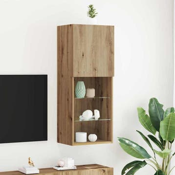 vidaXL Tv-meubelset 40,5 x 30 x 102 cm Artisan Eiken Bewerkt, Minder dan 50 cm, Verzenden, 100 tot 150 cm, Nieuw