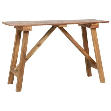 vidaXL Wandtafel 130x40x80 cm gemengd gerecycled hout, Verzenden, Nieuw, Hout, 60 cm of meer