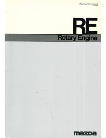1986 MAZDA ROTARY MOTOR TECHNISCHE INFORMATIE