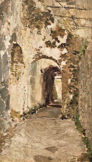 Pietro Scoppetta (1863-1920) - Scorcio di Amalfi, Antiek en Kunst