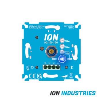 ION INDUSTRIES | LED Dimmer 200 Watt met Indicatielamp Blauw, Nieuw