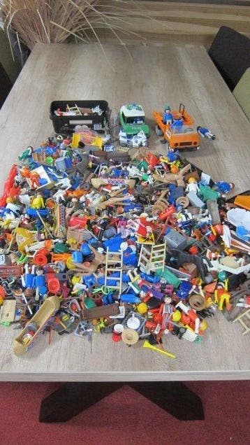 Vintage - Playmobil Partij met vrachtauto, politieauto en