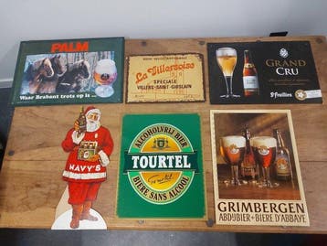 Wandbord (6) - plaat en karton - Belgische oude borden