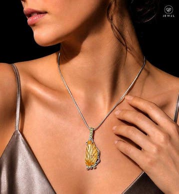 Lemonkwarts Statement-ketting - 925 Sterlingzilver -