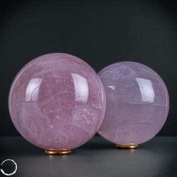 Zachte rozenkwarts bolletjesduo – Zachte elegantie uit, Antiek en Kunst