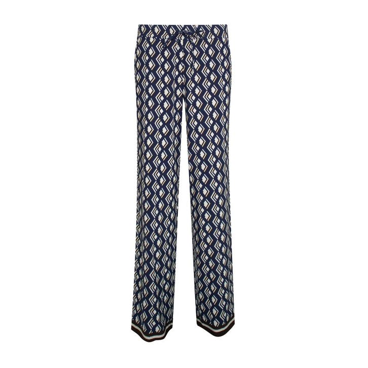 Cambio • wijde broek geo motief • 36, Kleding | Dames, Broeken en Pantalons, Blauw, Nieuw, Maat 36 (S), Verzenden