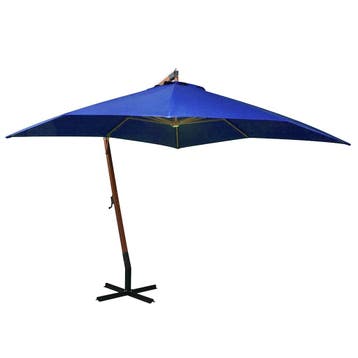 vidaXL Zweefparasol met paal 3x3 m massief vurenhout, Tuin en Terras, Verzenden, Nieuw, 3 tot 4 meter, Zweefparasol