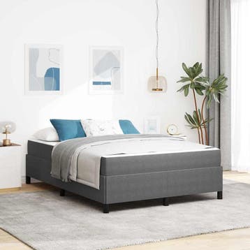 vidaXL Bedframe met matras Lichtgrijs 140 x 190 cm Stof, Verzenden, Nieuw, Tweepersoons, Stof