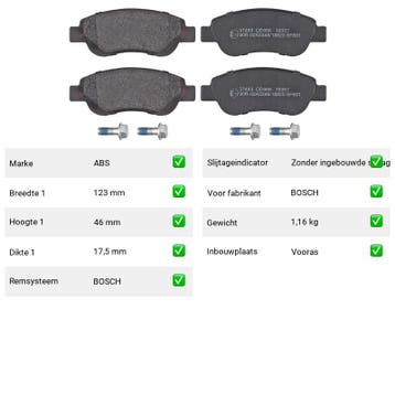 Remblokken Citroën C1 1.0 Vooras - ABS Remblokken 37483, Verzenden, Nieuw, Citroën