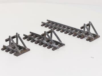 Prellbock Set 3st, opgebouwd uit Messing rails Zelfbouw, Ophalen of Verzenden, Gebruikt, Brug, Tunnel of Gebouw, Analoog