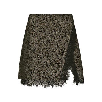 Nenette • korte kanten rok • XL (IT48), Kleding | Dames, Verzenden, Zwart, Maat 46/48 (XL) of groter, Nenette