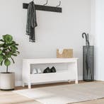 vidaXL Halbank 100x28x45 cm massief grenenhout wit, Verzenden, Nieuw
