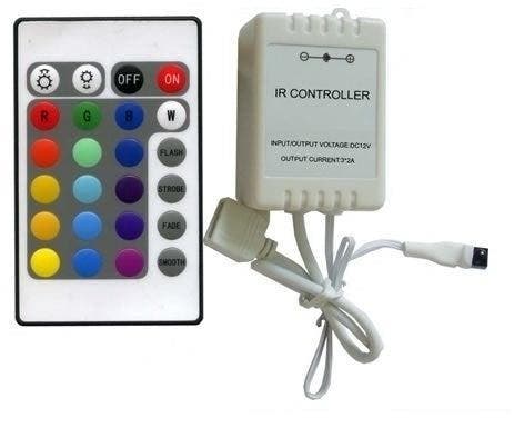 24-key LED IR controller RGB - 5 tot 24 Volt, Hobby en Vrije tijd, Elektronica-componenten, Ophalen of Verzenden