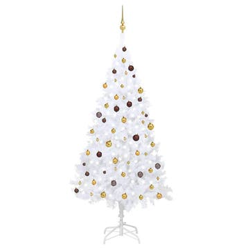 vidaXL Kunstkerstboom met verlichting en kerstballen 240 cm, Verzenden, Nieuw