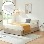 Tweepersoonsbed Nola met matras linnen 200x140 cm beige [en., Verzenden, Nieuw