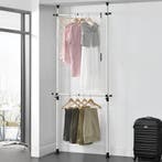 [en.casa] Telescopisch kledingrek Kemi verstelbaar wit 75-11, Verzenden, Nieuw